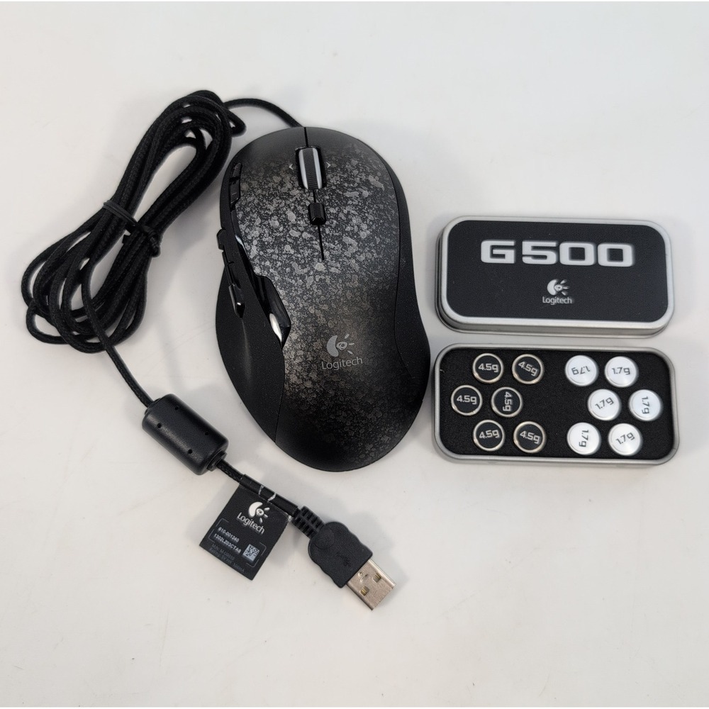 Logitech G500 Gaming Mouse Wired with Weights - Tested Working
